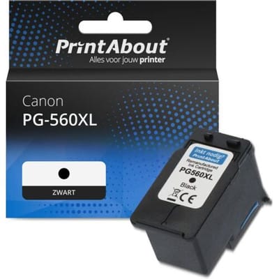 PrintAbout Inktcartridge PG-560XL Zwart Hoge capaciteit geschikt voor Canon