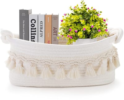 Mand voor geschenken leeg, geweven mand voor opslag schattig toiletpapier opslag decoratieve geschenkmand leeg om mand te vullen Halloween voor boho planken slaapkamer kinderkamer