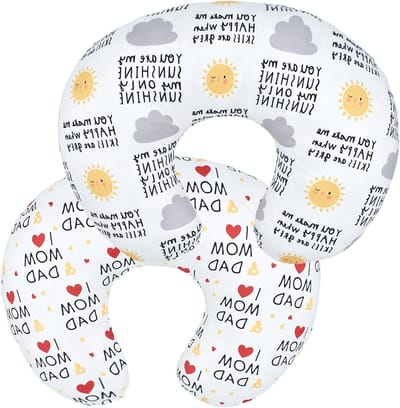 Verwijderbare Hoes voor Borstvoedingskussen met Schattig Patroon voor Pasgeborenen - Comfortabele Kussenhoes 22.5x18cm voor Meisjes en Jongens