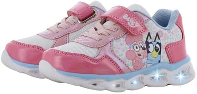 Bluey - Schoenen voor meisjes met lichtjes - Bluey en Coco Sneakers voor kinderen met klittenband - Lichtgevende kindersneaker - Maat 24 - Paars