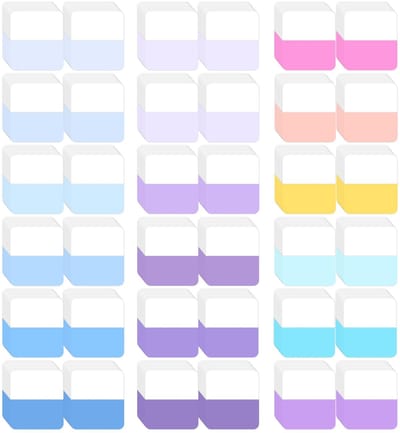 longziming -Zelfklevende Index Tabbladen - Zelfklevende Bladwijzers - Papier Tabs - Transparant Ontwerp - Beschrijfbaar Oppervlak - Hoogwaardig Papier - Kleurrijke Stijlen - Snelle Document Oriëntatie - 360 Stuks