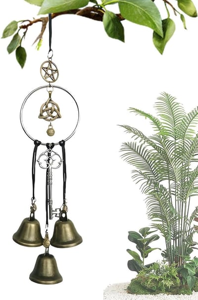 Heksenklokken Deur - Witch Bells Windgong - Decoratieve Bescherming - Vintage IJzeren Constructie - 26.5 x 10 x 3 cm