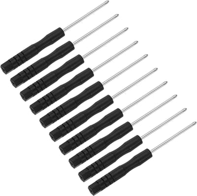 Kleine Phillips Schroevendraaierset van 2mm, 82mm lang, met antislip handvat - Perfect voor brillen, horloges en laptops, 10 stuks