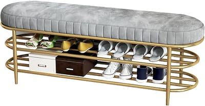 Instapschoenbank - Zitbank Hal - Schoenen Opbergen - Dubbellaags Ontwerp - 60/80/100cm - A