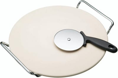 Kitchecraft Pizzasteen (met houder) 33cm