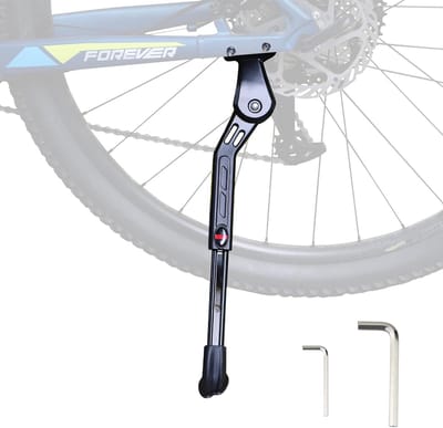Famanu - Verstelbare aluminium fietsstandaard met antislip rubberen voet, geschikt voor BMX, MTB, e-bike en 700C fietsen – Zwart