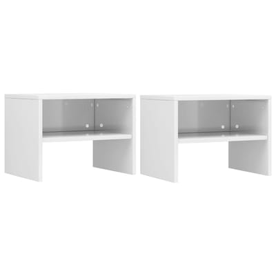 vidaXL - Nachtkastjes - 2 - st - 40x30x30 - cm - bewerkt - hout - hoogglans - wit
