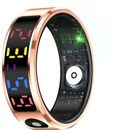 WizBay Premium Select® Smart Ring Color LED Rosé Goud - Maat 10 - Hartslag Slaap Zuurstof - Gesture - Multi Sport Modi