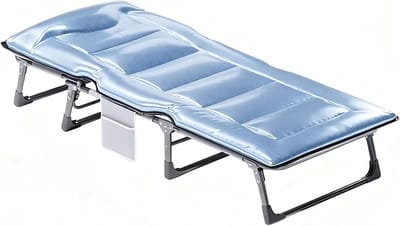 Kampeerbed Volwassenen - Opvouwbaar Bed - Lang Slapen - Ingebouwd Kussen - 178CM - Blauw