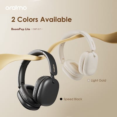 oraimo BoomPop Lite – Draadloze Koptelefoon – 65u Batterij – ENC Microfoon – Gaming Mode - Gris antraciet