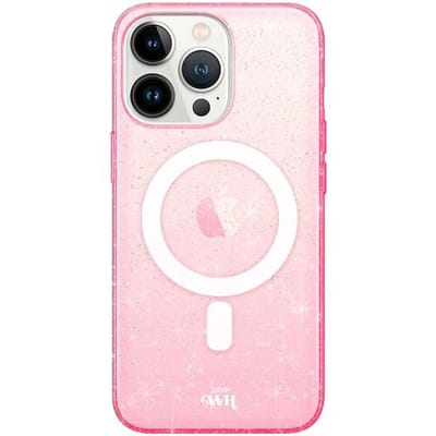xoxo Wildhearts magnetisch telefoonhoesje - Geschikt voor iPhone 16 Pro - Sparkle Away Roze - Hoesje met glitters - Shockproof case - Roze - magnetisch hoesje