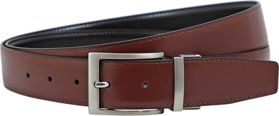 Landley Draaibare Leren Heren Pantalon Riem - Reversible Belt - Keerriem - Echt Leer - Zwart en Cognac - Lengte totaal 135 cm / Riemmaat 115
