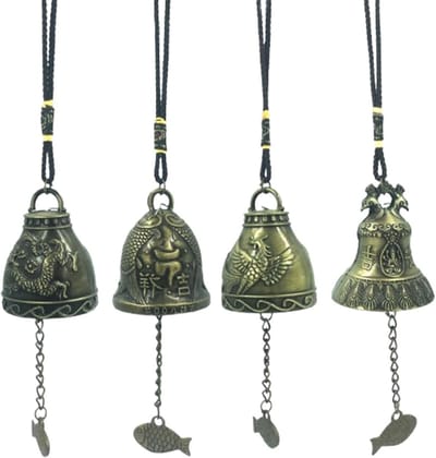 Set van 4 Feng Shui Windgongen voor Thuis en Tuin, Decoratieve Hangdecoratie met Helder Geluid voor Binnen en Buiten