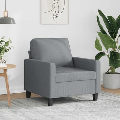 vidaXL - Fauteuil - 60 - cm - stof - lichtgrijs