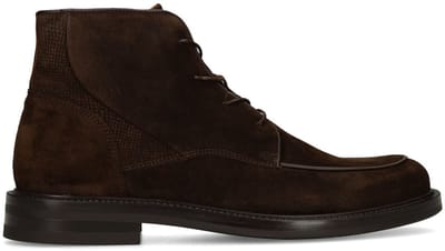 Manfield - Heren - Bruine suède veterboots - Maat 40