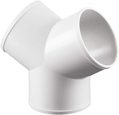 3-Weg Y-Connector 100mm voor Ronde Plastic Luchtkanalen en Fittingen voor Ventilatie en Afzuigsystemen