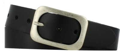 Leren Riem Glad Leer | Heren & Dames | 4cm breed | Riemmaat: 105cm (totale lengte: 120cm) | 100% echt leer | Kleur: zwart | Nikkelvrije gesp