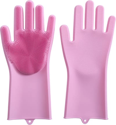 Borvat® | Afwassen | Schoonmaakhandschoenen | Schoonmaakhandschoenen | Spons | Siliconen afwashandschoenen | Meerdere kleuren