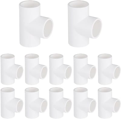 3/4 inch T-stuk PVC fittingen - 3-weg hoekconnector voor meubels en doe-het-zelf projecten (12 stuks)