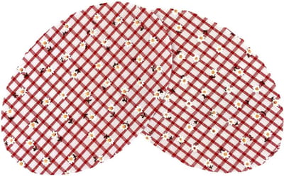 Knie Elleboog Strijk Stukken Patches Rood Wit Geruit Wit Bloemetje 9.3 cm / 13.5 cm / Rood Wit