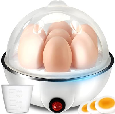 Retoo Eierenkoker voor 1-7 Eieren - Stalen Mini Eierenkoker met Warmhoudfunctie - Perfect voor Ontbijt