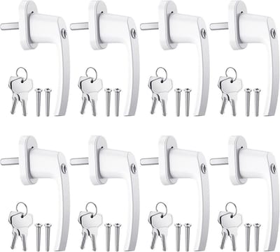 Afsluitbare Raamgrepen voor Ramen en Balkondeuren - 8 Stuks, Aluminium, Kinderbeveiliging