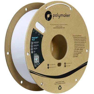Polymaker PA02096 PA02096 Filament PLA kunststof Hoge stijfheid, Hoge treksterkte 1.75 mm 1000 g Koud-wit PolyLite™ 1 stuk(s)