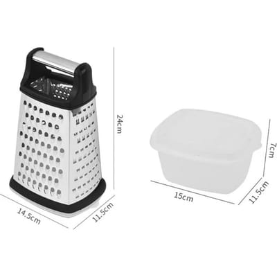 Râpe quatre faces en acier inoxydable avec boîte de rangement, trancheuse à légumes, râpe à pommes de terre, à fromage, coupe-légumes de cuisine polyvalent white