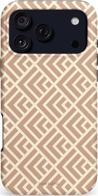 Casetastic hoesje geschikt voor Apple iPhone 17 Pro Max - MagSafe - Dubbellaagse bescherming - Abstract Zand Kunst - Fashion Case - Crème Perzik