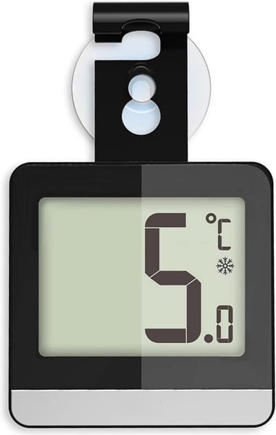 DD® Koelkast Thermometer - Analoog Koelkast - Keukenthermometer - 6x10x2cm - Zwart