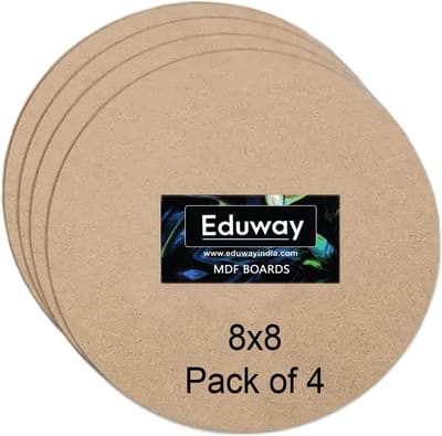 Ronde MDF Platen - Houten Cirkels - Kunst Ambacht - Onbehandeld Materiaal - 20 cm Doorsnede - Bruin