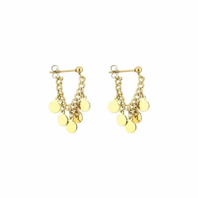 Bijoutheek Oorknoppen Chain Discs Gold