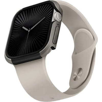 Uniq Valencia Hoesje Voor Apple Watch Serie 46Mm Titanium Zilver Volledige Bescherming