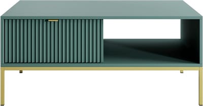Salontafel - Koffietafel Woonkamer - Decoreren Woonruimte - Praktische Lade - 104 cm Lengte - Groen Gouden