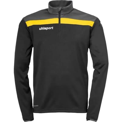 Uhlsport Offense 23 Ziptop Kinderen - Zwart / Antraciet / Limoen | Maat: 116