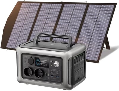 Lifero Draagbare Krachtcentrale met Zonnepaneel - Zonnegenerator - 140W Opvouwbaar Zonnepaneel – Powerstation met Zonnepaneel