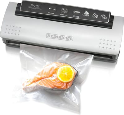 Heinrich's HVC 7661 vacuümmachine - vacuümverpakker - extra brede lasnaad - elektronische vacuümregeling - incl. 10 professionele vacuümzakken, 120 W