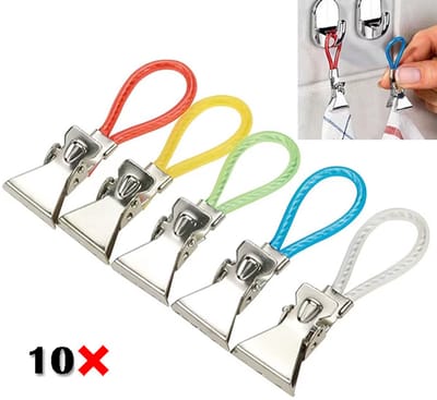Actie4you® - 10 stuks Handdoekhaakjes - Handdoekclips - Theedoekclip - Ophanghaakjes - Metaal – Kleurrijk