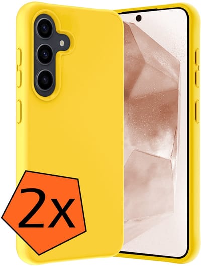 Hoes - 2 Stuks - Geschikt voor Samsung Galaxy A56 - Sterk & Shockproof - Case Siliconen - Back Cover - Telefoon Hoes - Geel