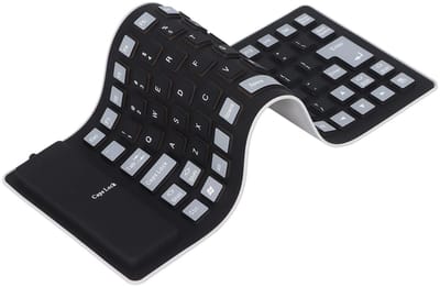 Solidchoice - Dailygoody - Waterdicht Siliconen Toetsenbord - Opvouwbaar Flexibel - Lichtgewicht en Draagbaar - Stofdicht en Stil - Geschikt voor Pc-laptops - Zwart