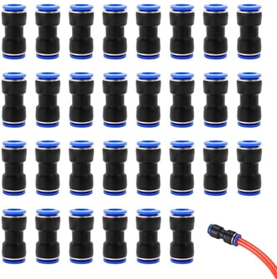 Dailygoods- Pneumatische Connectoren 30 Stuks - Slangverbinders 4 mm - Snelkoppeling - Drukbestendig - Corrosiebestendig - Flexibel Ontwerp - Slangconnector