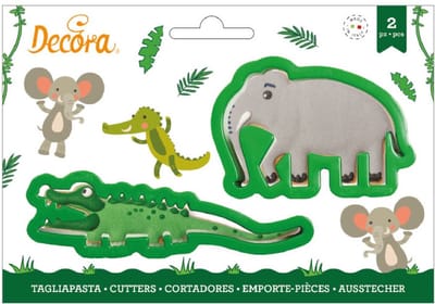 Decora Koekjesuitsteker Plastic - Krokodil en Olifant pk/2