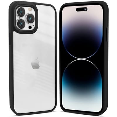 Coverzs telefoonhoesje geschikt voor Apple iPhone 12 Pro Max solid bumper hoesje - optimale bescherming - mat - transparant / zwart