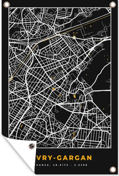 Muurdecoratie Stadskaart - Frankrijk - Plattegrond - Kaart - Livry-Gargan - 120x180 cm - Tuinposter - Tuindoek