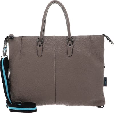 Gabs Leren Schoudertas Shopper Aura TG Montone Pence Black Acacia Taupe