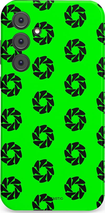 Casetastic hoesje geschikt voor Samsung Galaxy A35 - Dubbellaagse bescherming - Neon Groene Cirkels - Fashion Case - Groen Zwart