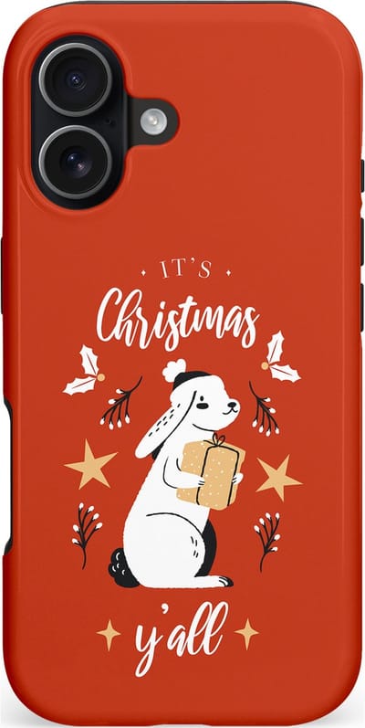 Casetastic hoesje geschikt voor Apple iPhone 17 - MagSafe - Dubbellaagse bescherming - Kerst Konijntje Flappie - Fashion Case - Terracotta