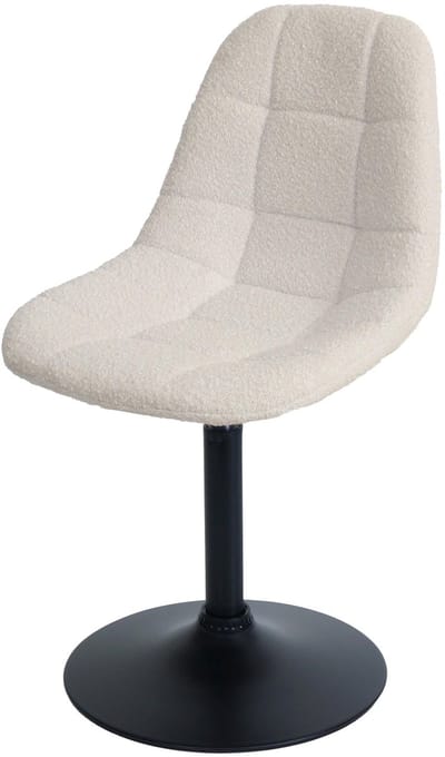Eetkamerstoel MCW-A60, keukenstoel draaistoel, staal MVG stof/textiel bouclé (450g/m²) ~ beige