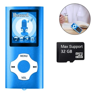 carmdering - MP3 / MP4 Speler - Bluetooth - USB - Shuffle - SD kaart tot 64GB - Voice recorder - Dictafoon - blauw