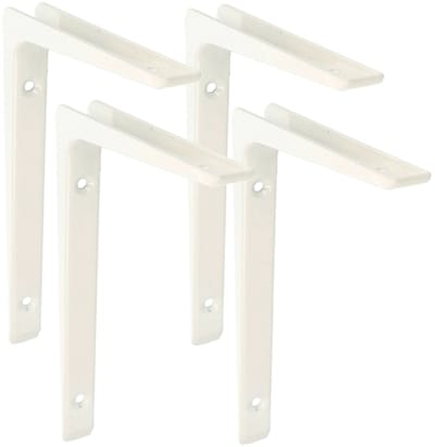 AMIG Plankdrager - 4x - planksteun - aluminium - gelakt wit - H200 x B150 mm - boekenplank steunen